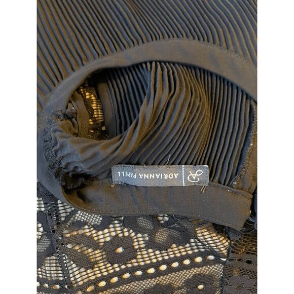 Adrianna Papell Pleated Sleeveless Tank Top in Black Women's Small - Picture 9 of 9